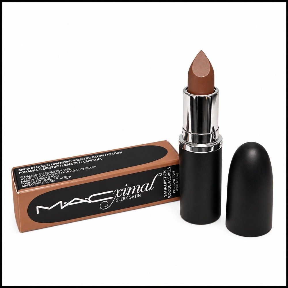 MAC MACximal Sleek Satin Lipstick 839 Hodgepodge Brown 0.12oz NIB